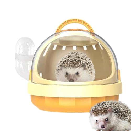 Hamster-Tragetasche, tragbarer Kleintier-Reisekäfig, Hamstertasche, Panorama-Tasche, Meerschweinchen-Reisetasche, mit abnehmbarer Wasserflasche für Tiere von Frfik