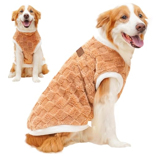 Hundepullover – Haustierkleidung, warme Strickwaren für Welpen, Plüsch-Polyester, warme Welpen-Kleidung, Haustier-Strickpullover, Winter, warme Weste, Pullover, Weihnachten, Urlaub, Haustier-Outfits, von Frfik