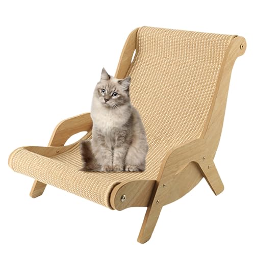 Pet Beach Chair, Elevated Cat Chair Bed, Sisal Cat Lounge Chair, Pet Friendly Multi-Functional Cat Scratcher, Cat Scratch Chair For Balcony, Bedroom, Garden von Frfik