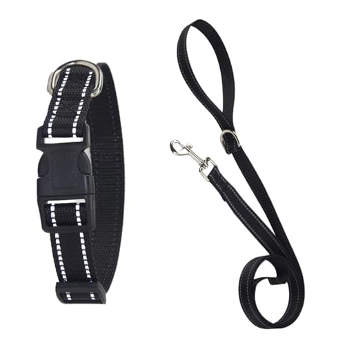 Rope Hundehalsband – Hundehalsbänder und Leinen, Welpen-Set – Polyester, verstellbares Welpen-Seil und Halsbänder Set für kleine, mittelgroße und große Welpen, S, M und L von Frfik