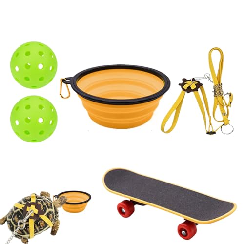 Schildkröten-Leckerli-Ball, kleines Skateboard, Schildkröten-Futterball, Training, Skateboard, Schildkrötenspielzeug, Futterbälle, Schildkrötenspielzeug, Haustierspielzeug, Schildkröten-Skateboard, von Frfik