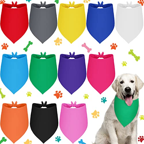 12 Stück Sublimations-Hunde-Bandanas Dreieck-Lätzchen Wärmeübertragung, waschbar, Lätzchen, Schals, verstellbares Haustier-Halstuch, mittelgroße Haustiere (80 x 55 x 55 cm, Grundfarbe) von Frienda