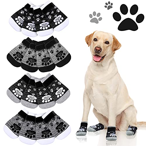 16 Stück Hundesocken für kleine, mittelgroße Hunde Hund Indoor Socken Anti-Rutsch Hundesocken Hundesocken mit Griffen für Hartholzböden Indoor (Medium) von Frienda