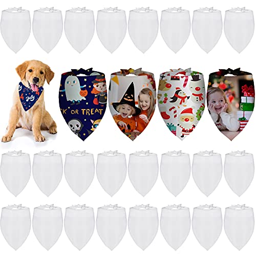 36 Stücke Hund Bandanas Weiß Kopftücher für Hunde Sublimation Blank DIY Haustier Bandanas Hund Dreieck Schal Polyester Haustier Wärmeübertragung Dreieck Lätzchen Halstuch Zubehör für Welpen Katzen von Frienda