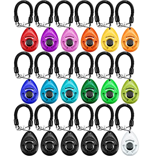 Frienda 18 Stück Hundetraining Clicker, Haustier Training Clicker mit Handgelenkschlaufe für Hunde Katzen Welpen Vögel Pferde Praktisches Design, Geeignete Größe und Sound von Frienda