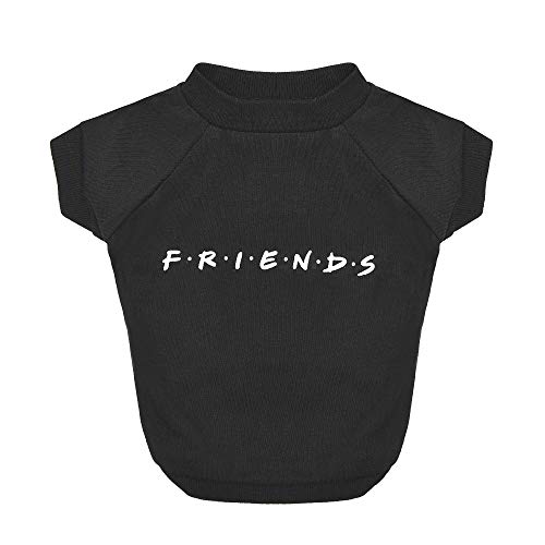 Friends TV Show Iconic Logo Dog T Shirt in Black | Soft Dog Shirt, Machine Washable Pull-Over Dog Tshirt, Light Weight and Semi-Stretch | Size X-Large (XL) for All Large Dogs von Friends the TV Show