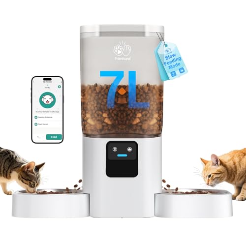 Frienhund Futterautomat Katze 2 Näpfe mit APP: 7L Futterspender Katze mit Langsamer Vorschub, 5G WiFi Trockenfutter Automat für 2 Katzen, WLAN Futterautomat Abnehmbar mit Alexa für Mehrere Haustiere Frienhund Futterautomat Katze 2 Näpfe mit APP: 7L Futterspender Katze mit Langsamer Vorschub, 5G WiFi Trockenfutter Automat für 2 Katzen, WLAN Futterautomat Abnehmbar mit Alexa für Mehrere Haustiere von Frienhund