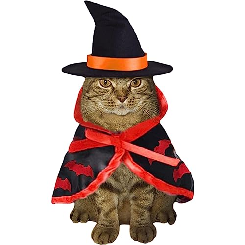 Halloween-Hundebekleidung – Haustierkostüme für Katzen | Hundekleidung Umhang Form Fledermausmuster Fügen Sie Halloween-Atmosphäre mit Kürbismuster für Kaninchen Hund Katze hinzu Frifer von Frifer