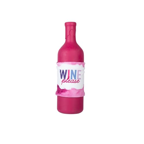 Fringe Studio Wine Please Gummi-Hundespielzeug mit Plüsch-Außenseite, Pet Shop Collection (519024) von Fringe