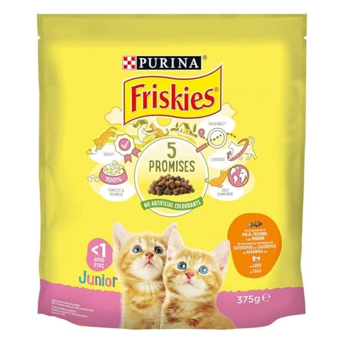 FRISKIES 375 Gr. Secco Junior Pollo-Latte-Verdure Katzenfutter von Friskies