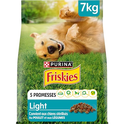 FRISKIES Trockenfutter für Hunde, Light Adult, Huhn, Gemüse, leichtes Kroketten mit Huhn, für übergewichtige Hunde, 7 kg von Friskies