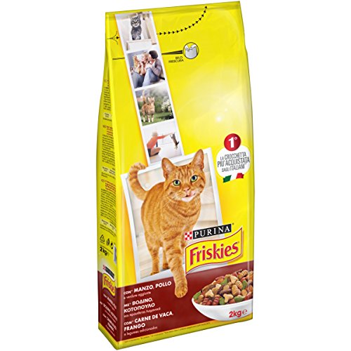 Friskies Gatto Crocchette Erwachsene mit Apfel, Huhn und Verdure Aggiunte, 2 kg von Friskies