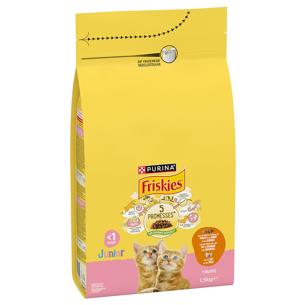 PURINA FRISKIES Junior Katze mit Huhn, Truthahn und Gemüse - 1,5 kg von Friskies