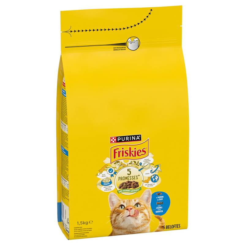 PURINA Friskies Adult Katze mit Lachs und Gemüse - 1,5 kg von Friskies