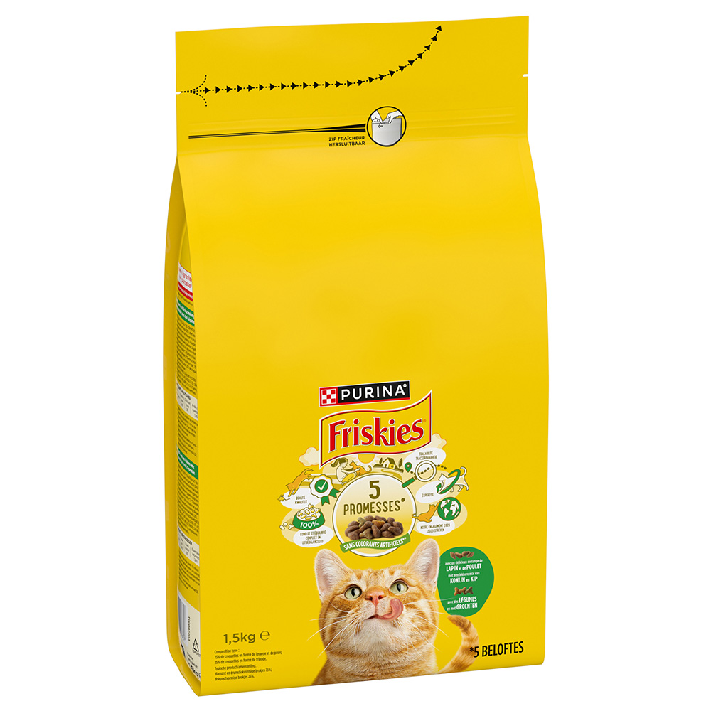 PURINA Friskies Katze mit Kaninchen, Huhn und Gemüse - 1,5 kg von Friskies