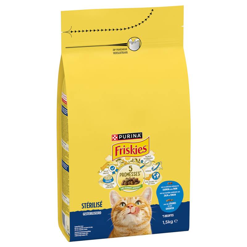 PURINA Friskies Sterilized Katze mit Lachs, Thunfisch und Gemüse - 1,5 kg von Friskies