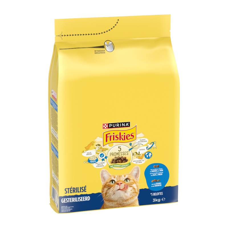 PURINA Friskies Sterilized Katze mit Lachs, Thunfisch und Gemüse - 3 kg von Friskies