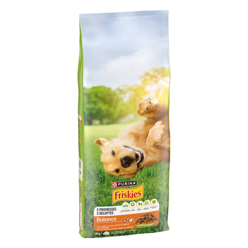 Purina FRISKIES Balance Hund mit Huhn, Rind und Gemüse - 12 kg von Friskies