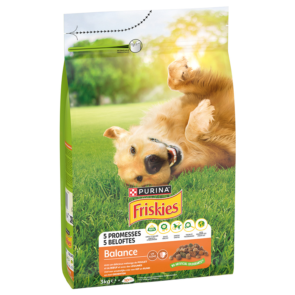 Purina FRISKIES Balance Hund mit Huhn, Rind und Gemüse - 3 kg von Friskies