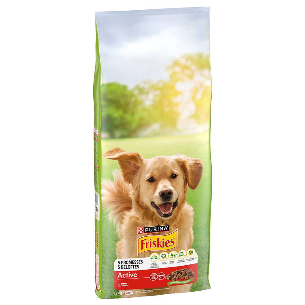 Purina Friskies Adult Hund Active mit Rind - 12 kg von Friskies