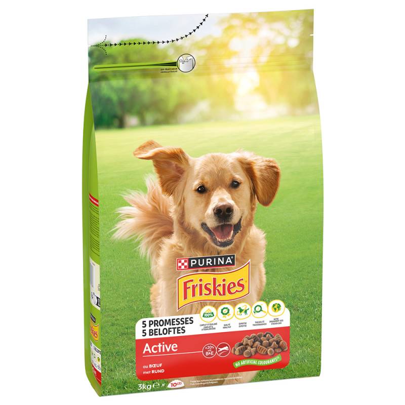 Purina Friskies Adult Hund Active mit Rind - 3 kg von Friskies