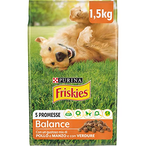 Purina Friskies Balance Hundefutter mit Huhn und Gemüse hinzugefügt, 6 Packungen à 1,5 kg von Friskies