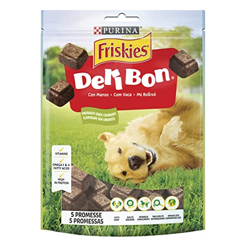 Purina Friskies DeliBon Snacks für Hunde, leckere Leckerlis mit Rind, 6 Packungen à 130 g von Friskies