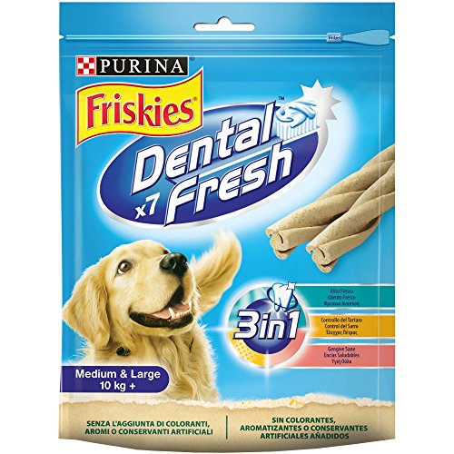 Purina Friskies Dental Fresh, Mundgeruch für mittelgroße und große Hunde, 6 Beutel à 180 g von Friskies