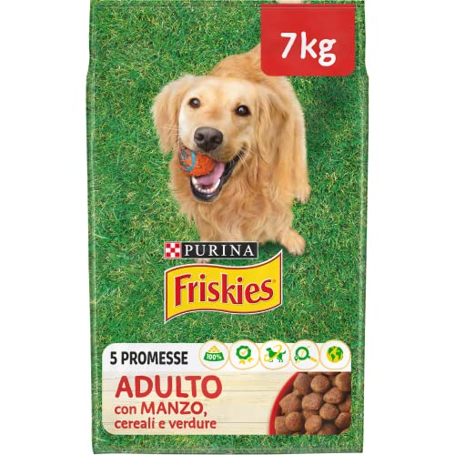 PURINA FRISKIES Trockenfutter für Erwachsene Hunde mit Rind, Getreide und Gemüse, Sack à 7 kg von Friskies