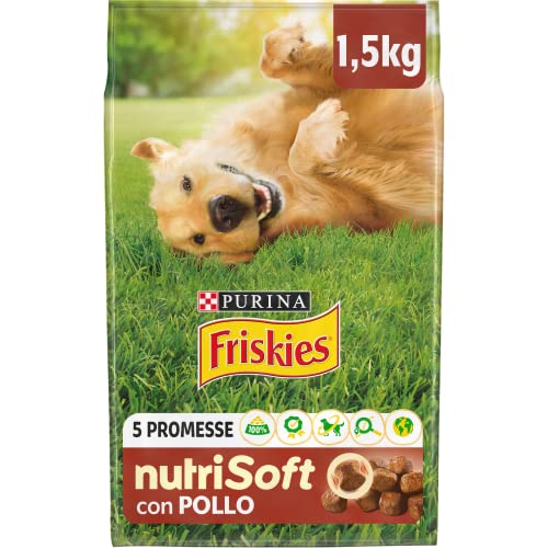 PURINA FRISKIES 5 Versprechen Trockenfutter für Erwachsene Hunde mit Huhn 6 Beutel à 1,5 kg von Friskies