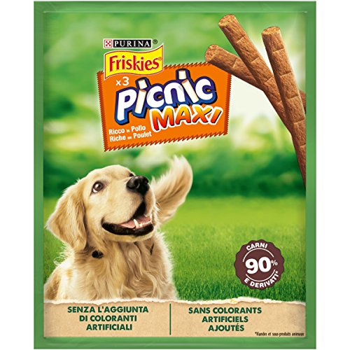 Purina Friskies Picknick Maxi-Snack für Hunde, reich an Huhn, 18 Packungen à 45 g von Friskies