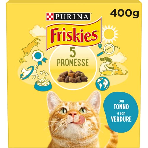 Purina Friskies Trockenfutter Katze Adult Thunfisch und Gemüse, 20 Packungen à 400 g von Friskies