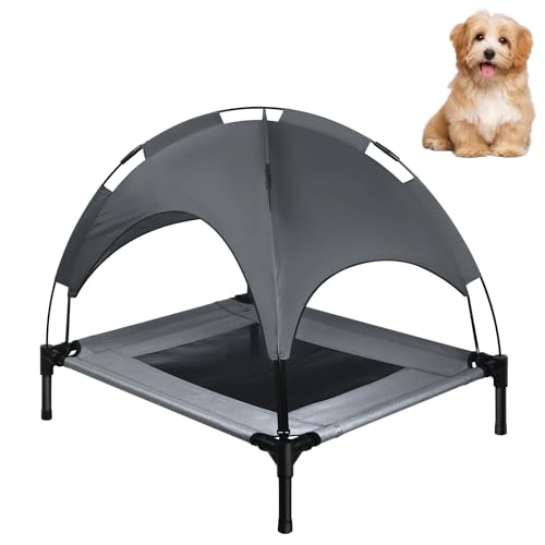 Froadp Hundebett Hundeliege Outdoor Erhöhtes Haustierbett Hundebetten mit Baldachin Schlafplätze & Möbel für Hunde Hundesofa Katzenliege Katzenbett bis zu 40 kg (M - 76 x 61 x 76 cm) von Froadp