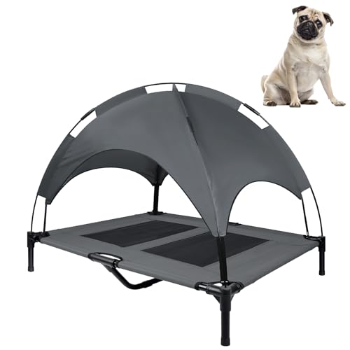 Froadp Hundebett Hundeliege Outdoor Erhöhtes Haustierbett Hundebetten mit Baldachin Schlafplätze & Möbel für Hunde Hundesofa Katzenliege Katzenbett bis zu 50 kg (L - 92 x 76 x 92 cm) von Froadp