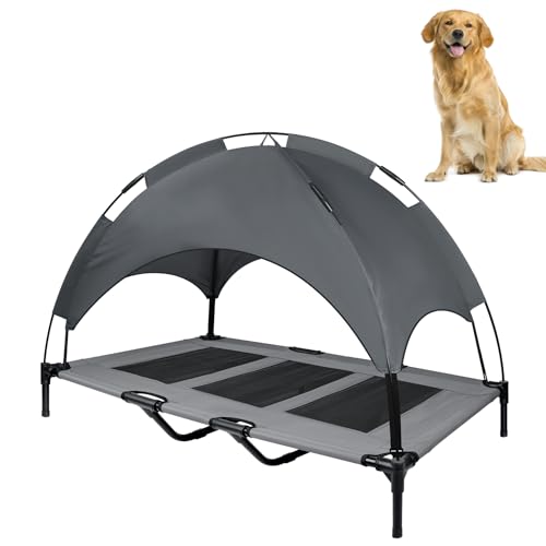 Froadp Hundebett Outdoor Hundeliege Erhöhtes Haustierbett mit Baldachin Hundebetten Schlafplätze & Möbel für Hunde Hundesofa Katzenliege Katzenbett bis zu 60 kg (XL - 122 x 92 x 102 cm) von Froadp