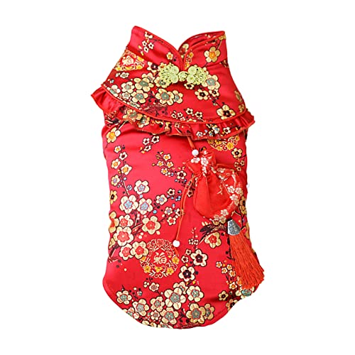 Hunde-Tang-Suit Exquisite Schnalle Stehkragen Neujahr Tang-Stil Haustier Hund Cheongsam Haustier Zubehör Haustier Cheongsam von Frogued