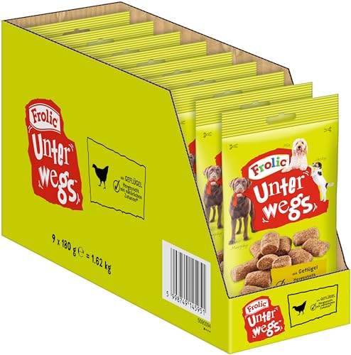 FROLIC Hundesnacks UNTERWGS im Beutel mit Geflügel 9x180g von Frolic