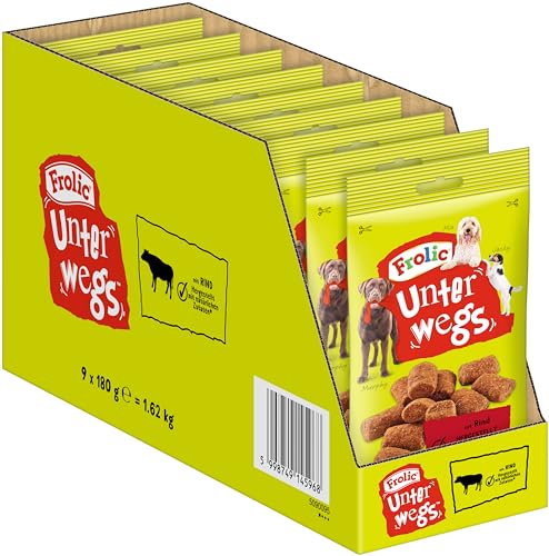 FROLIC Hundesnacks UNTERWGS im Beutel mit Rind 9x180g von Frolic