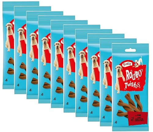 FROLIC Rodeo TWISTOS Beutel mit Rind Hundesnacks Hundeleckerlis (10x6 Stück, Rind) von Frolic