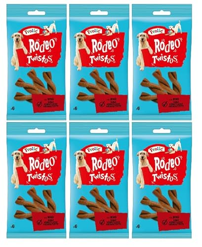 FROLIC Rodeo TWISTOS Beutel mit Rind Hundesnacks Hundeleckerlis (6x6 Stück, Rind) von Frolic