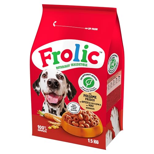 Frolic Complete Leckerli für Hunde, Trockenfutter mit frischem Geflügelgeschmack, 4 Beutel à 1,5 kg von Frolic