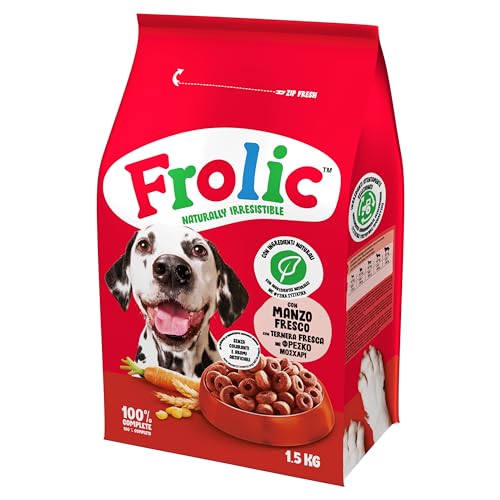 Frolic Complete Trockenfutter für Hunde, mit Rind, Karotten und Getreide, 4 Beutel à 1,5 kg von Frolic