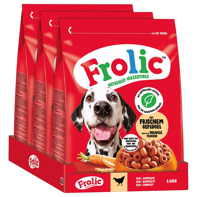 Frolic Geflügel, Gemüse + Reis - 7,8 kg (3 x 2,6 kg) von Frolic