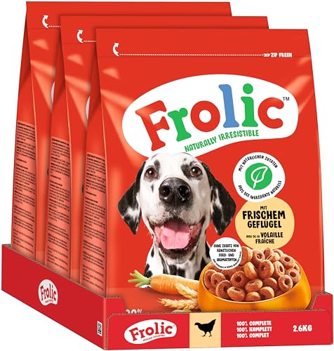 Frolic Hunde Trockenfutter mit frischem Geflügel 3x2,6kg von Frolic