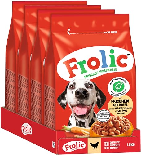 Frolic Hunde Trockenfutter mit frischem Geflügel 4x1,5kg von Frolic