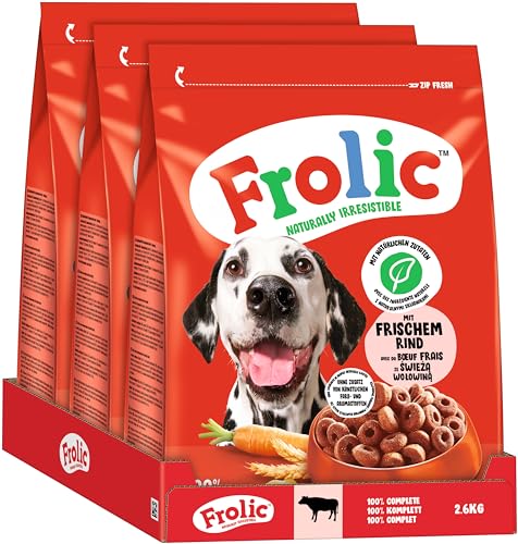 Frolic Hunde Trockenfutter mit frischem Rind 3x2,6kg von Frolic