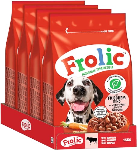 Frolic Hunde Trockenfutter mit frischem Rind 4x1,5kg von Frolic