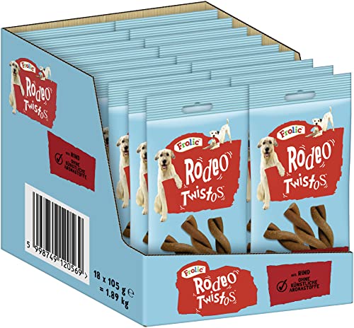 Frolic Hundesnacks Hundeleckerli Rodeo mit Rind, 18 Packungen (18 x 105g) von Frolic