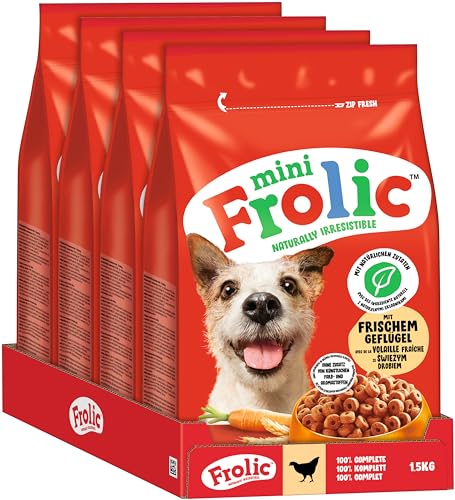 Frolic Mini Hunde Trockenfutter für kleine Hunde mit frischem Geflügel 4x1,5kg von Frolic