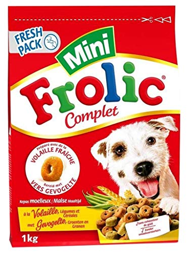 Frolic Mini-Komplettset Trockenfutter für Hunde, Geflügel, Gemüse, Müsli, 1 kg von Frolic